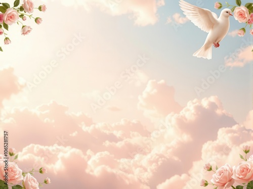 Elegant funeral flyer background with space for heartfelt messages