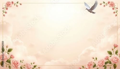 Elegant funeral flyer background with space for heartfelt messages