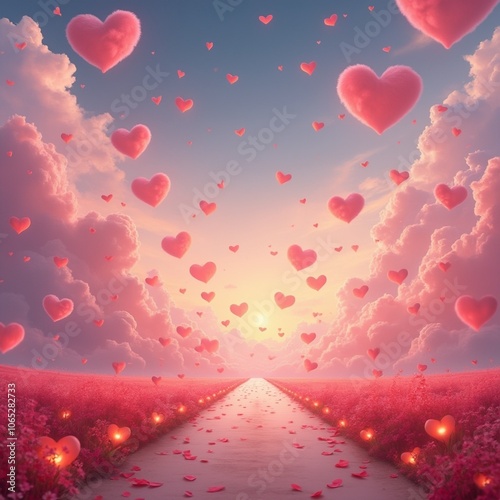 valentine day background with hearts