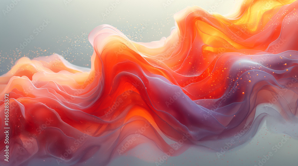 Obraz premium Vibrant abstract swirls of orange and red paint.