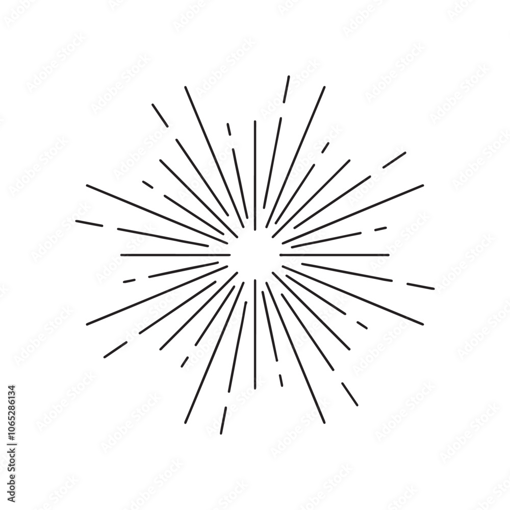 Obraz premium Halftone effect Sunburst line Vector Illustration