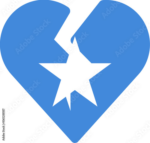 Somalia Flag On Broken Heart Icon