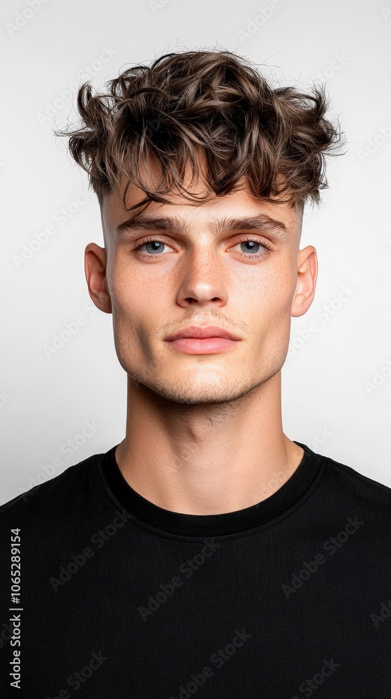 Fototapeta premium A man with a shaved head and a beard