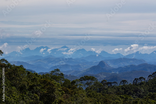 Above view with clouds in the horizon photo