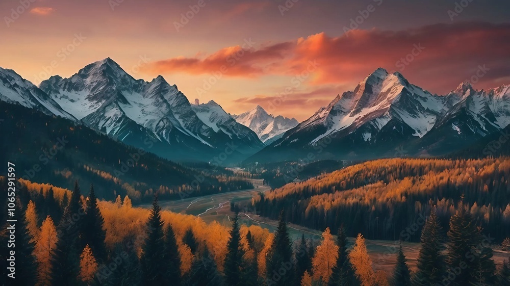 Obraz premium Aesthetic mountain background wallpaper