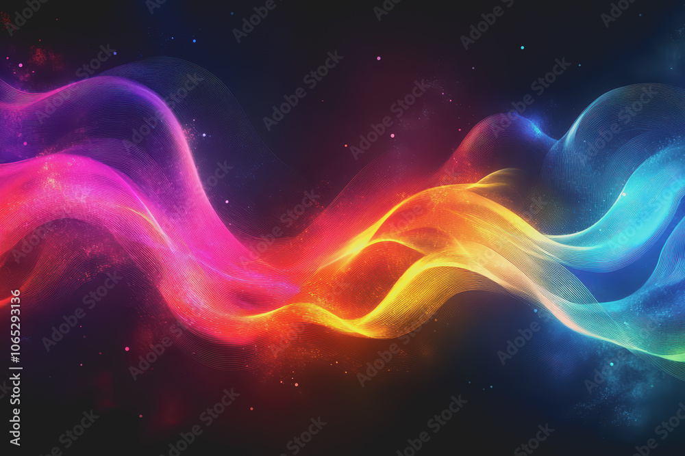 Fototapeta premium Colorful Abstract Neon Waves in Design