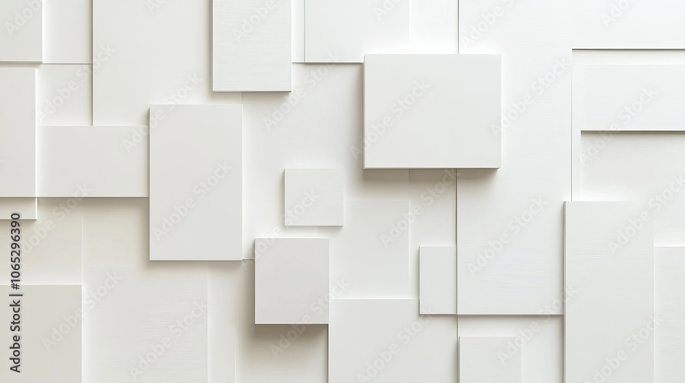 Obraz premium Explore the aesthetic appeal of layered white panels in modern interior design