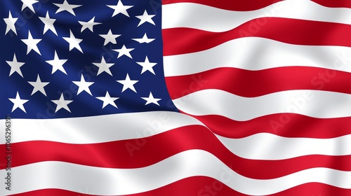 American Flag Waving in the Wind