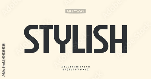 Stylish alphabet, sleek streamlined letters, modern bauhaus font for fashion and beauty branding, stylish editorial headline, minimalist art nouveau logo. Vector typeset
