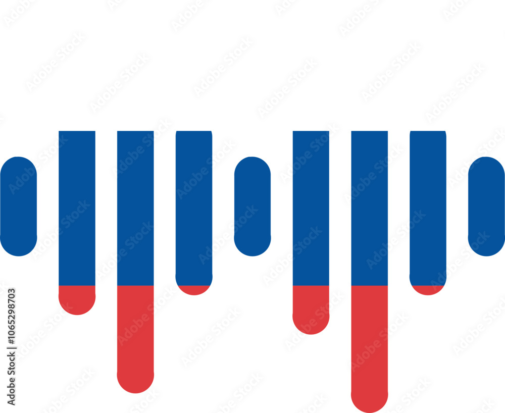 Obraz premium Russia flag on Audio Wave icon