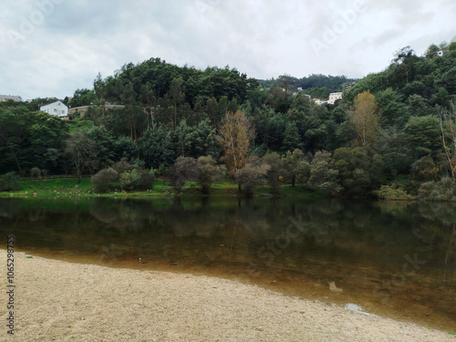 Praia fluvialdo reconquinho, in the city of Penacova, surrounded by nature and beautiful landscapes, Portugal photo