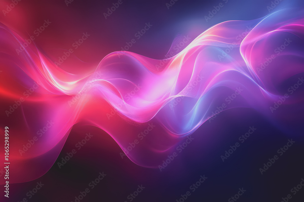 Obraz premium Abstract Glowing Light Waves on Dark Background