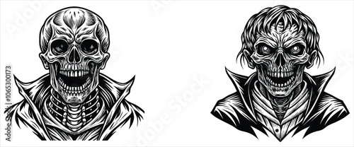 Human Crossbones and skull death flat vector icon
