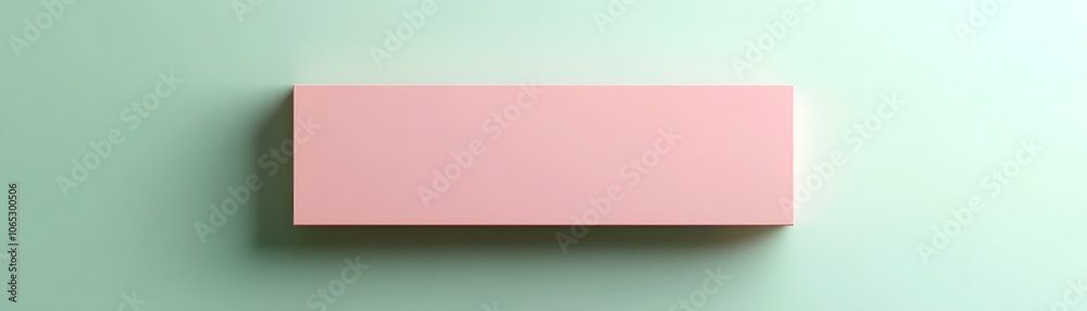 Obraz premium A light pink rectangular object on a light green background