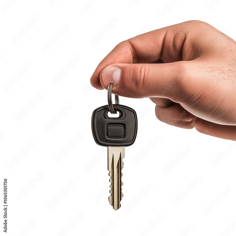 Hand with keys to new house isolated on transparent or white background
Hand with keys to new house isolated on transparent or white background