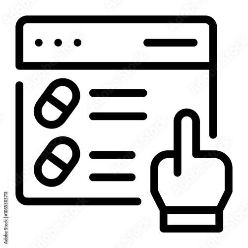 medical prescription line icon