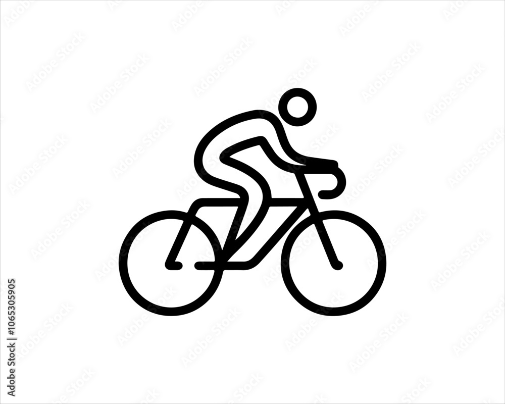 Obraz premium silhouette of a cyclist on a bicycle