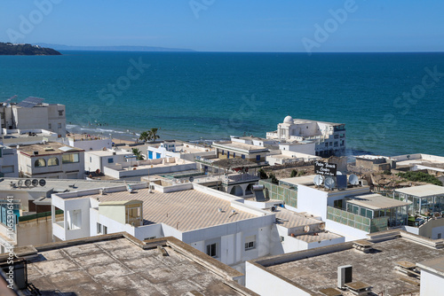 Panoramic view of La Marsa, the coastal town of Tunisia and Kobbet El Haoua