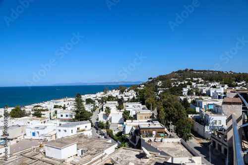La marsa tunisia seaside town panoramic view and cityscape