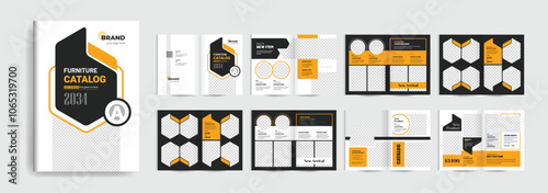Product catalog Booklet design template professional company furniture product guide catalog design brochure fully editable text and vector