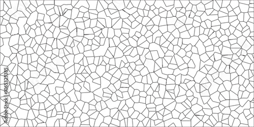 Black & white broken quartz stained glass background. Broken Glass Quartz natural fragment Cement kitchen decor & white marble bath floor. Crystal Voronoi Diagram Background for Website, Fabric Print.