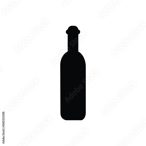 Wine bottle icon isolated on white background. Vector illustration.