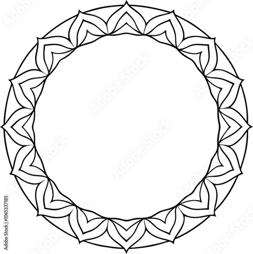 Abstract circle frame with artistic pattern vector illustration