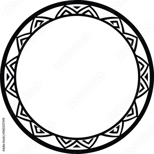 Abstract circle frame with artistic pattern vector illustration