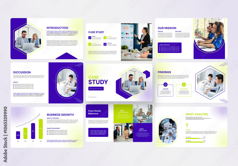 Case Study Presentation Layout Stock Template | Adobe Stock