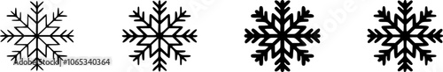 Snow Black icon set. snowflake icon vector
