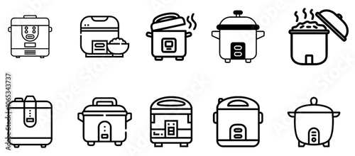 Electric rice cooker line icon. Rice cooker icon, Rice cooker icon