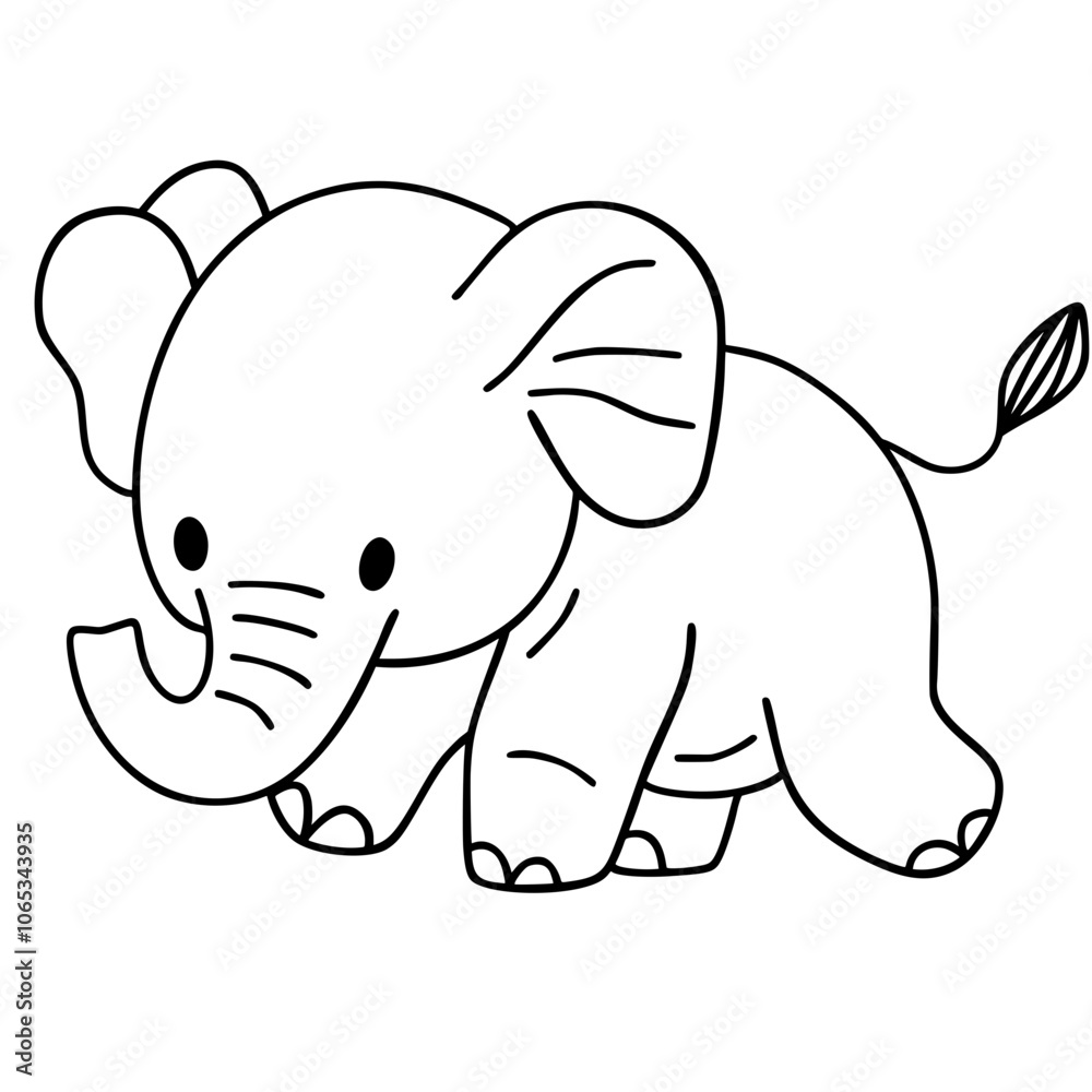 Obraz premium Cute elephant animal doodle 