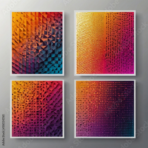 set of abstract banners