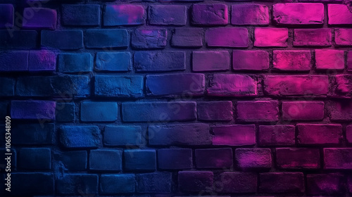 Neon Pink and Blue Brick Wall Texture Background