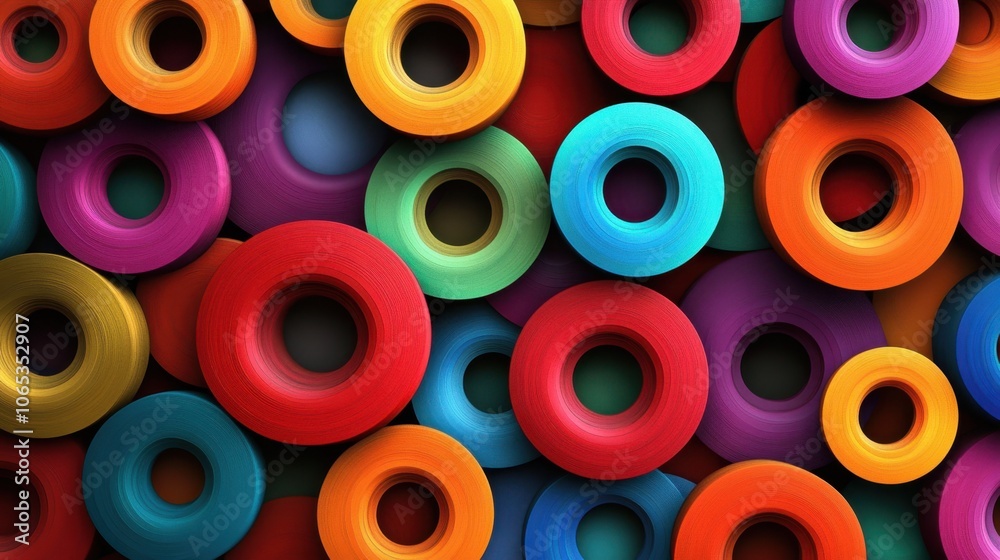 Fototapeta premium Vibrant Interlocking Circles in Colorful Digital Design