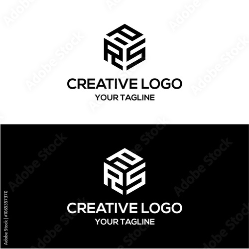 creative letter rps logo design vector	