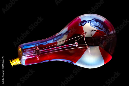 Obraz na płótnie Cool Heat - Red and Blue Light Bulb Concept w salonie
