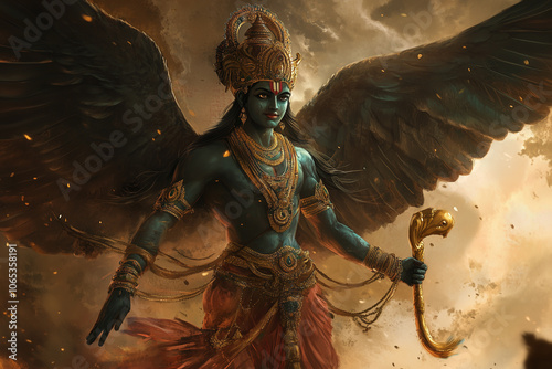 Vishnu with Garuda mount