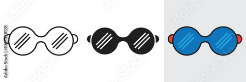 Minimal optical glasses icon. Vector illustration of spectacles, optic, sunglasses, modern, accessory, web icon and entertainment.