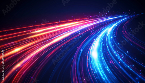 Light speed background. Dynamic motion trail. Speed trail movement. 