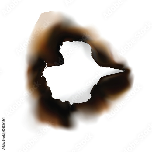 Realistic burnt paper matches icon vector art
