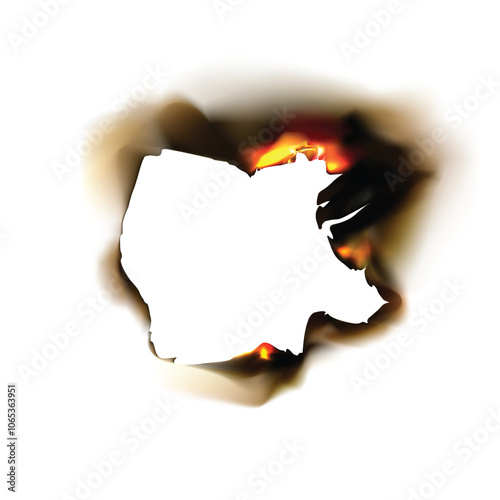Realistic burnt paper matches icon vector art