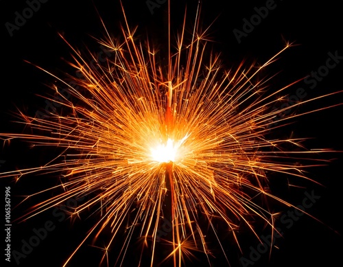 sparkler on black background