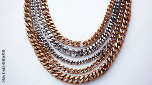 Layered chain necklace, bold and stylish statement piece