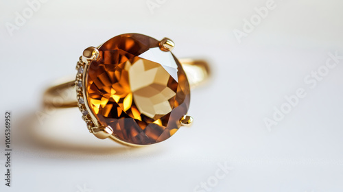 beautiful and elegant ring with large topaz gemstone