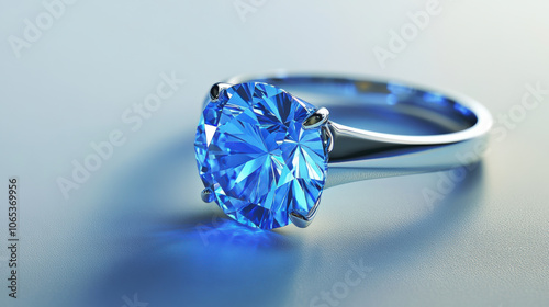 stunning blue gemstone ring, sparkling and elegant
