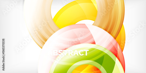 Bright colorful circles with light effects. Abstract background