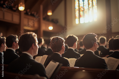 church choir singing gospel music, people in unity, celebration of faith and harmony photo