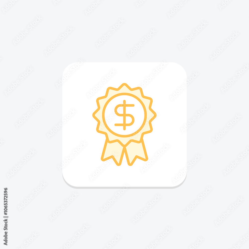 Medal Money duotone line icon , vector, pixel perfect, illustrator file Medal Money duotone line icon , vector, pixel perfect, illustrator file