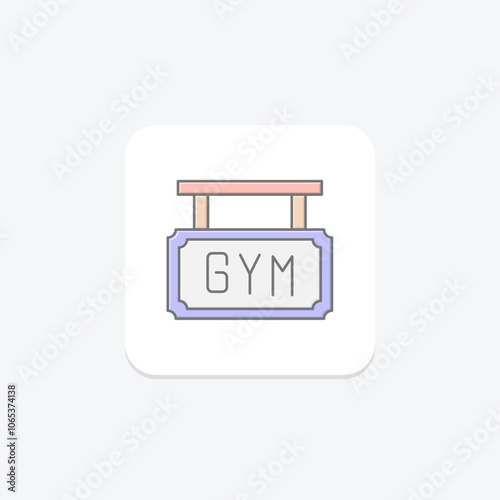 Gym Board lineal color icon , vector, pixel perfect, illustrator file